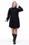 Uzun Kol Nuray Baskılı Pazen Sonbahar ve Kışlık Tunik Siyah Syh 2XL-3XL Siyah - 6