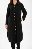 Uzun Kol Merve Pazen Sonbahar ve Kışlık Tunik Siyah Syh 2XL Siyah thumbnail 3