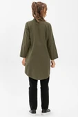 Uzun Kol Nuray Pazen Sonbahar ve Kışlık Tunik Haki Hk 2XL-3XL Haki - 2