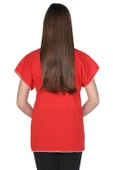 Kısa Kol Şile Bezi Naz Yazlık Bluz Kırmızı Krmz 2XL Kırmızı thumbnail 2