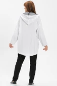 Uzun Kol Kapüşonlu Safari Pazen Sonbahar ve Kışlık Ceket Beyaz Byz L/XL Beyaz - 2