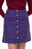 Hande Pazen Kısa Sonbahar ve Kışlık Etek Çıtır Desen Mor Mor thumbnail 3