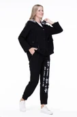 Uzun Kol Kapüşonlu Gamze Pazen Sonbahar ve Kışlık Ceket Siyah Syh 2XL-3XL Siyah - 7