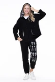Uzun Kol Kapüşonlu Gamze Pazen Sonbahar ve Kışlık Ceket Siyah Syh 2XL-3XL Siyah - 6