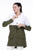 Uzun Kol Pazen Hazal Sonbahar ve Kışlık Ceket Haki Hk L/XL Haki - 5