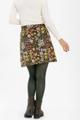 Hande Pazen Kısa Sonbahar ve Kışlık Etek Bahar Desen Yeşil Ysl thumbnail 3