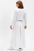Pileli Pazen Sonbahar ve Kışlık Pantolon Etek Beyaz Byz L Beyaz - 2