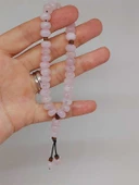 Pembe Kuvars Taşı 33Lük Özel Kesim Minimal Tesbih (54316) - 1