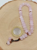 Pembe Kuvars Taşı 33Lük Özel Kesim Minimal Tesbih (54316) - 5