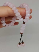 Pembe Kuvars Taşı 33Lük Özel Kesim Minimal Tesbih (54316) - 3
