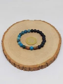 Apatit & Oniks Taşı 8mm Unisex Tasarım Bileklik Hawaii Model (14290) thumbnail 5