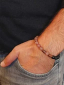 Çilek Kuvars & Oniks Taşı 8mm Unisex Tasarım Bileklik Hawaii Model (9778) thumbnail 3