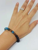 Apatit & Oniks Taşı 8mm Unisex Tasarım Bileklik Hawaii Model (14290) thumbnail 4