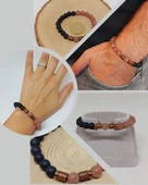 Çilek Kuvars & Oniks Taşı 8mm Unisex Tasarım Bileklik Hawaii Model (9778) thumbnail 1