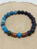 Apatit & Oniks Taşı 8mm Unisex Tasarım Bileklik Hawaii Model (14290) thumbnail 6