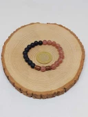 Çilek Kuvars & Oniks Taşı 8mm Unisex Tasarım Bileklik Hawaii Model (9778) thumbnail 5