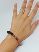 Çilek Kuvars & Oniks Taşı 8mm Unisex Tasarım Bileklik Hawaii Model (9778) thumbnail 4