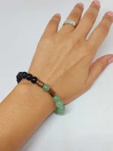 Aventurin & Oniks Taşı 8mm Unisex Tasarım Bileklik Hawaii Model (17605) thumbnail 4