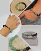 Aventurin & Oniks Taşı 8mm Unisex Tasarım Bileklik Hawaii Model (17605) thumbnail 1