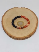 Karnelyan Akik & Oniks Taşı 8mm Unisex Tasarım Bileklik Hawaii Model (14235) thumbnail 5