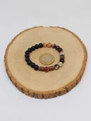 Siyah Alacalı Akik & Oniks Taşı 8mm Unisex Tasarım Bileklik Hawaii Model (3605) thumbnail 5