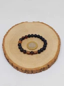 Siyah-Kahve Akik & Oniks Taşı 8mm Unisex Tasarım Bileklik Hawaii Model (4102) - 5