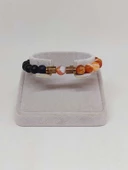 Karnelyan Akik & Oniks Taşı 8mm Unisex Tasarım Bileklik Hawaii Model (14235) thumbnail 2