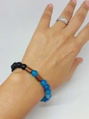 Mavi Akik & Oniks Taşı 8mm Unisex Tasarım Bileklik Hawaii Model (4001) thumbnail 4