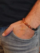 Kan Ağacı & Oniks Taşı 8mm Unisex Tasarım Bileklik Hawaii Model (5130) thumbnail 3