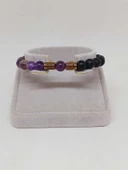 Ametist & Oniks Taşı 8mm Unisex Tasarım Bileklik Hawaii Model (8968) thumbnail 2