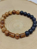 Kör Diken Ağacı & Oniks Taşı 8mm Unisex Tasarım Bileklik Hawaii Model (5125-1) thumbnail 6