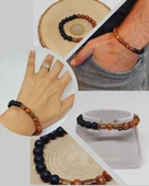 Kan Ağacı & Oniks Taşı 8mm Unisex Tasarım Bileklik Hawaii Model (5130) thumbnail 1