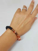 Karnelyan Akik & Oniks Taşı 8mm Unisex Tasarım Bileklik Hawaii Model (14235) thumbnail 4