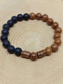 Venge Ağacı & Oniks Taşı 8mm Unisex Tasarım Bileklik Hawaii Model (5136) thumbnail 6