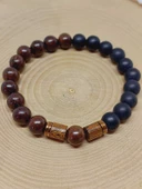 Ceviz Ağacı & Oniks Taşı 8mm Unisex Tasarım Bileklik Hawaii Model (5125) thumbnail 6