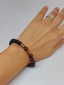 Ceviz Ağacı & Oniks Taşı 8mm Unisex Tasarım Bileklik Hawaii Model (5125) thumbnail 4