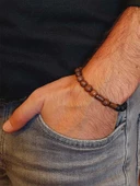 Venge Ağacı & Oniks Taşı 8mm Unisex Tasarım Bileklik Hawaii Model (5136) thumbnail 3