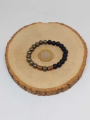 Pirit & Oniks Taşı 8mm Unisex Tasarım Bileklik Hawaii Model (2916) thumbnail 5