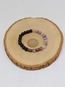 Turmalin Ebruli Renk & Oniks Taşı 8mm Unisex Tasarım Bileklik Hawaii Model (19445) thumbnail 5