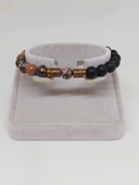 Rodonit & Oniks Taşı 8mm Unisex Tasarım Bileklik Hawaii Model (1853) thumbnail 2