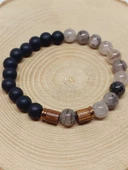 Rutil Kuvars (Beril) & Oniks Taşı 8mm Unisex Tasarım Bileklik Hawaii Model (54334) thumbnail 6