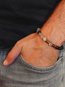 Florit & Oniks Taşı 8mm Unisex Tasarım Bileklik Hawaii Model (4701) thumbnail 3