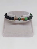 Anyolit (Rubizoit, Rubyzoisit) & Oniks Taşı 8mm Unisex Tasarım Bileklik Hawaii Model (3905) thumbnail 2