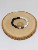 Havlit & Oniks Taşı 8mm Unisex Tasarım Bileklik Hawaii Model (1847) thumbnail 5