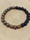 Pirit & Oniks Taşı 8mm Unisex Tasarım Bileklik Hawaii Model (2916) thumbnail 6