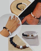 Havlit & Oniks Taşı 8mm Unisex Tasarım Bileklik Hawaii Model (1847) thumbnail 1