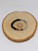 Hematit & Oniks Taşı 8mm Unisex Tasarım Bileklik Hawaii Model (52358) thumbnail 5