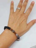 Rutil Kuvars (Beril) & Oniks Taşı 8mm Unisex Tasarım Bileklik Hawaii Model (54334) thumbnail 4