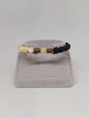 Sedef Karamel Renk & Oniks Taşı 8mm Unisex Tasarım Bileklik Hawaii Model (14365) thumbnail 2