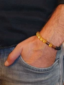 Sitrin Koyu Renk & Oniks Taşı 8mm Unisex Tasarım Bileklik Hawaii Model (4713) thumbnail 3